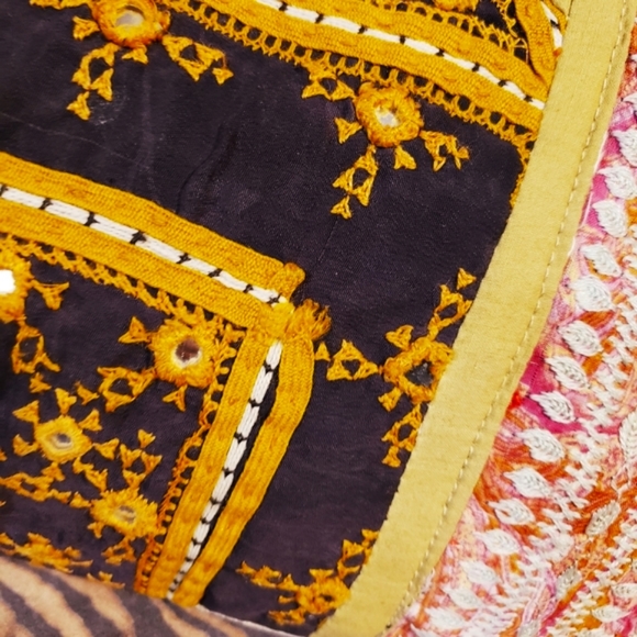 UNBRANDED Designer Patchwork Emb.BoHo Clutch w/Accents NWOT